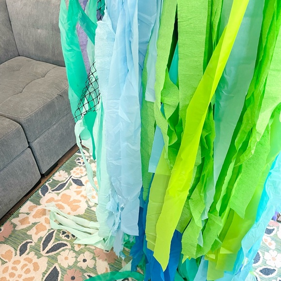 Ariel Little Mermaid Baby Shark Girls Birthday Party Fringe Streamer Backdrop - Picture 6 of 7